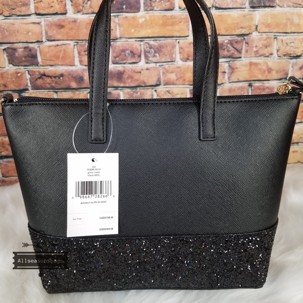 Kate spade ina greta court satchel black glitter - Picture 2 of 8